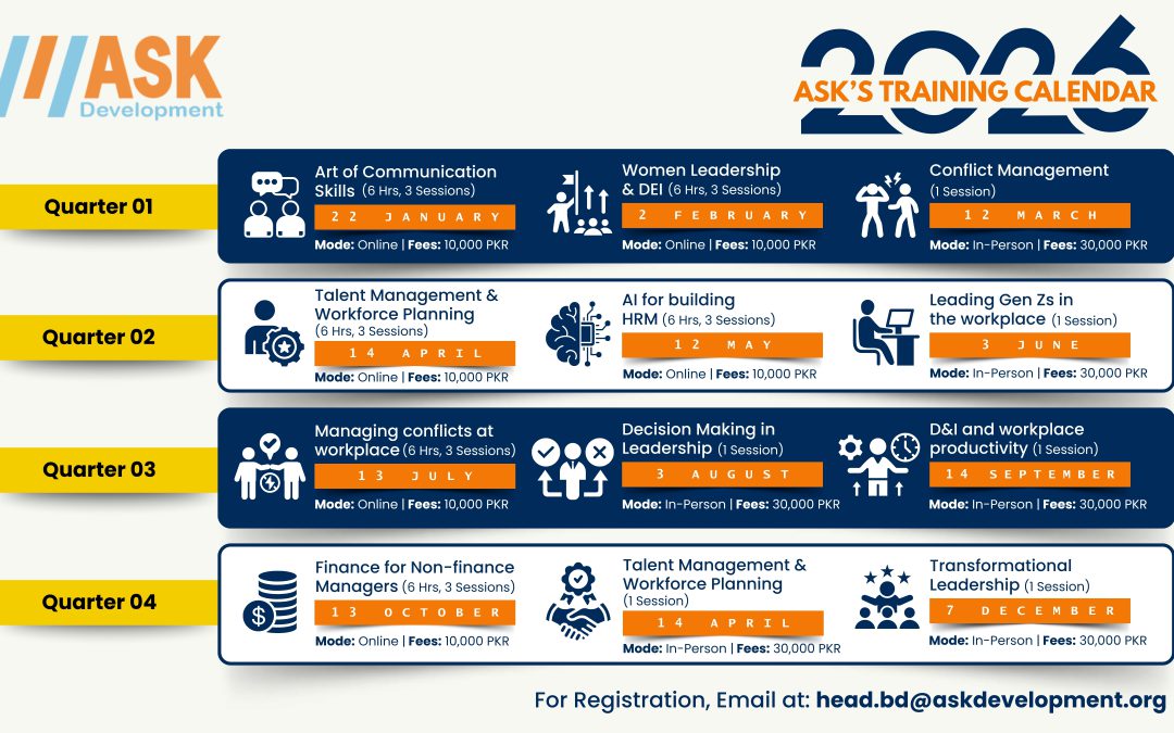 ASK’s Training Calendar 2026