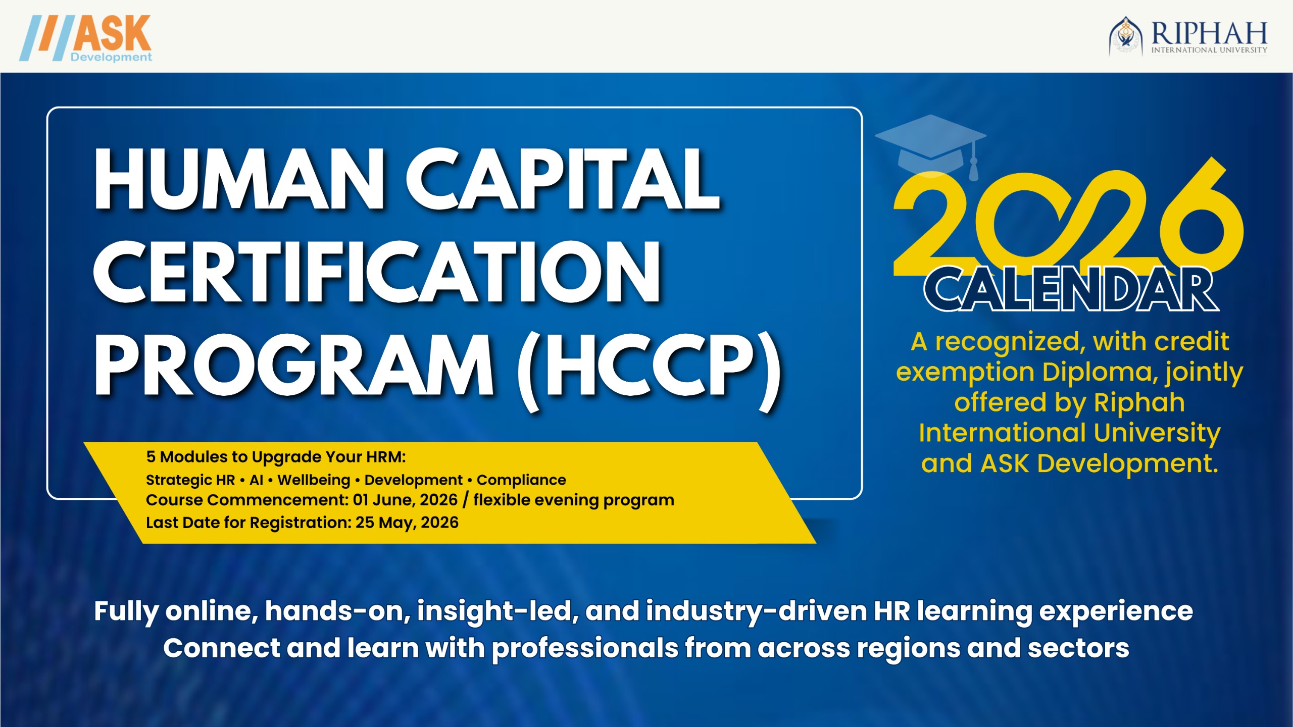 Human Capital Certification Program(HCCP) Calendar 2026